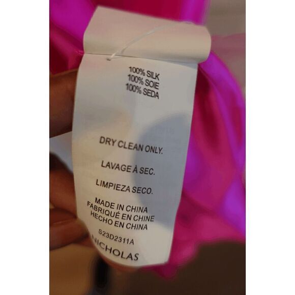 NICHOLAS Tula Halter Cut Out Asymmetrical Midi Dress In Hot Pink - Picture 10 of 13